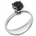 Λευκόχρυσο δαχτυλίδι μονόπετρο Κ18 με black diamond
